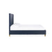 Modus Furniture Argento Wave-Patterned Bed in Navy Blue and Burnished Brass  9DKBH  Image 4