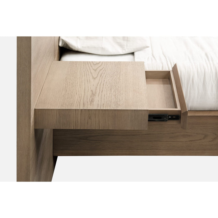 Modus Furniture One Coastal Modern Live Edge Wall Bed with Floating Nightstands in Bisque  JVLHJ  Image 1