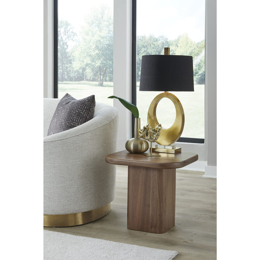 Modus Furniture Juba Walnut End Table in Mongoose 655450483011 UWYT22 Main Image