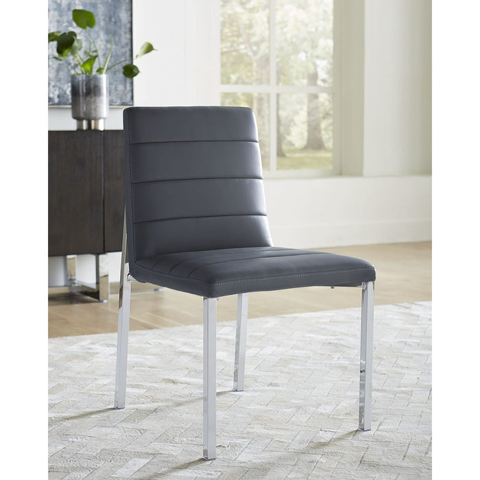 Modus Furniture Amalfi Metal Back Chair in Cobalt Leather 655450234033 1AE866M Main Image