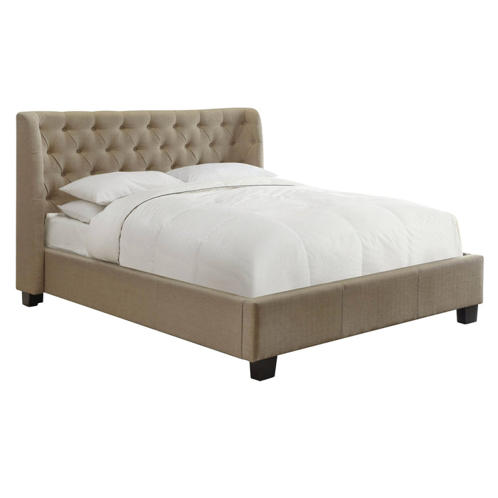 Modus Furniture Levi Tufted Platform Bed in Toast Linen  3ZL7L 46 Image 5