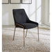 Modus Furniture Cyrus Upholstered Dining Chair in Coal Fabric and Brushed Bronze Metal 655450422898 PUSJ63ASH Main Image