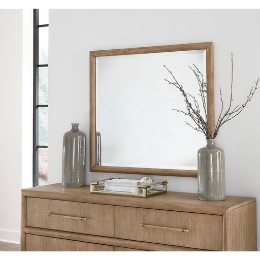 Modus Furniture Dorsey Solid Wood and Glass Mirror in Granola 655450421440 NSPV83 Main Image