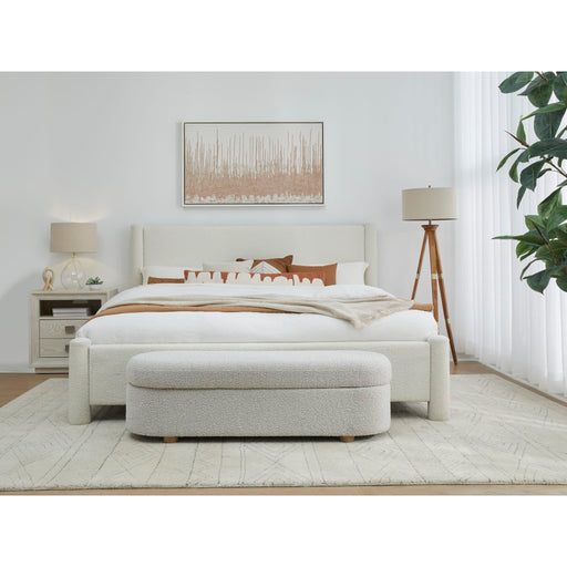 Modus Furniture Burke Upholstered Platform Bed in Cottage Cheese Boucle  MQMZH  Image 1