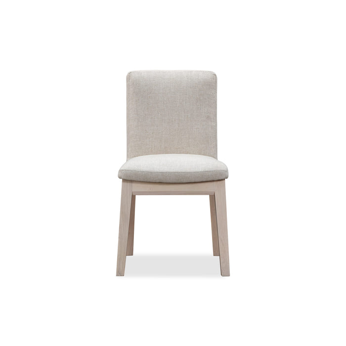 Modus Furniture Liv Solid Wood Dining Chair in White Sand and Natural Linen 655450450556 QHTP63A Image 2