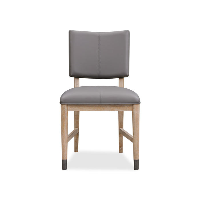 Modus Furniture Franklin Dining Chair in Au Natural and Gray Leather 655450393846 MXNK63 Image 2