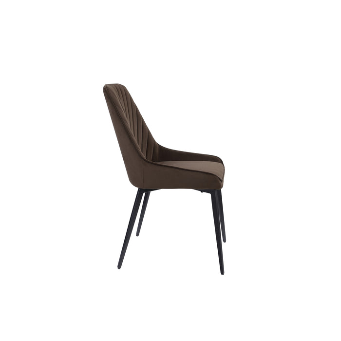 Modus Furniture Lucia Metal Leg Upholstered Dining Chair in Penny  Velvet and Gunmetal 655450458132 LEPJ65 Image 2