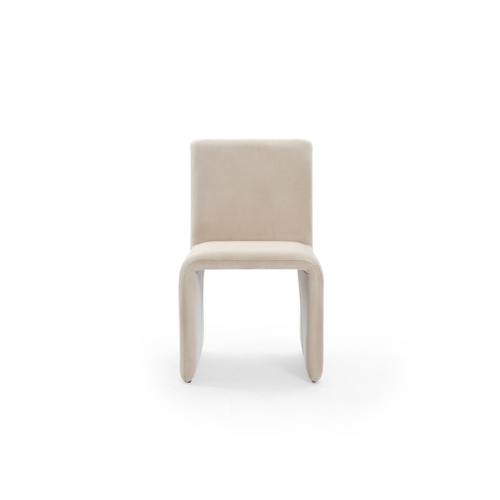 Modus Furniture Winston Fully Upholstered Side chair in Sand Velvet 655450410215 FMBF64A Image 1