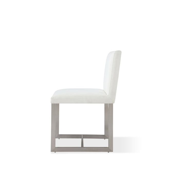 Modus Furniture Eliza Upholstered Dining Chair in Pearl and Brushed Stainless Steel 655450349935 5WT763 Image 4