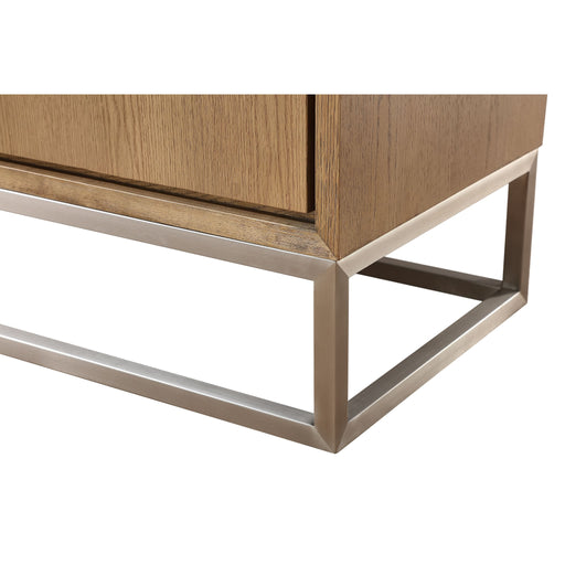 Modus Furniture One Modern Coastal Metal Base Sideboard in White Oak and Brushed Stainless Steel 655450404580 JVLH78G Image 1