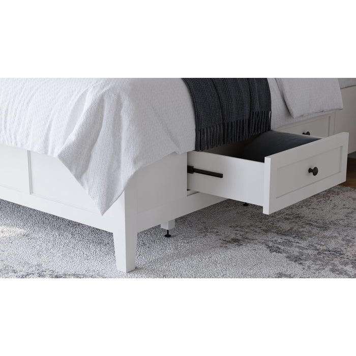 Modus Furniture Grace Four Drawer Platform Storage Bed in Snowfall White  PNRAD  Image 1