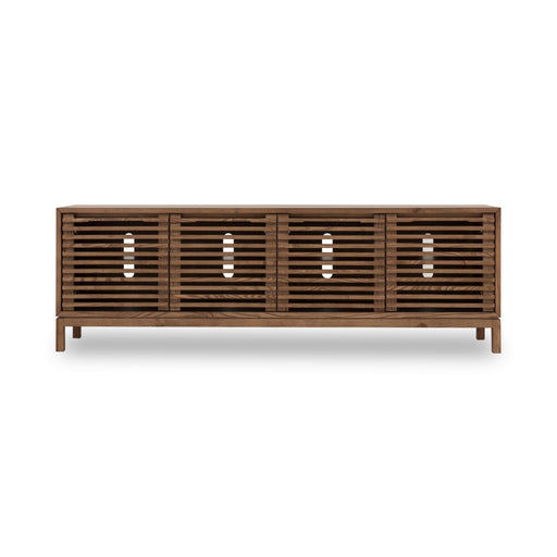 Modus Furniture Tanner Four Door Solid Ash Media Console in Roux 655450445408 QPUA26 Image 1