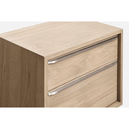 Modus Furniture One Coastal Modern Two Drawer USB-Charging Nightstand in Bisque 655450404788 JVLH81 Image 1