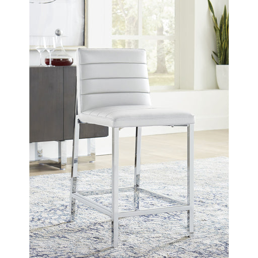 Modus Furniture Amalfi Metal Back Counter Stool in White Leather 655450279997 1AA470M Main Image