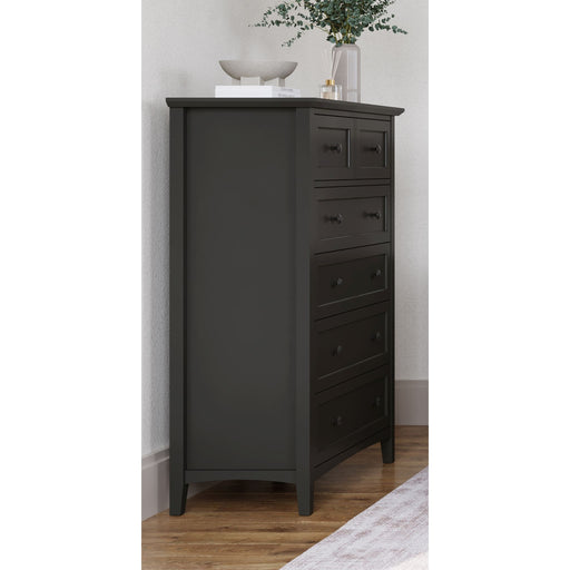 Modus Furniture Grace Five Drawer Chest in Raven Black (2024) 655450431654 PNRB84A Main Image