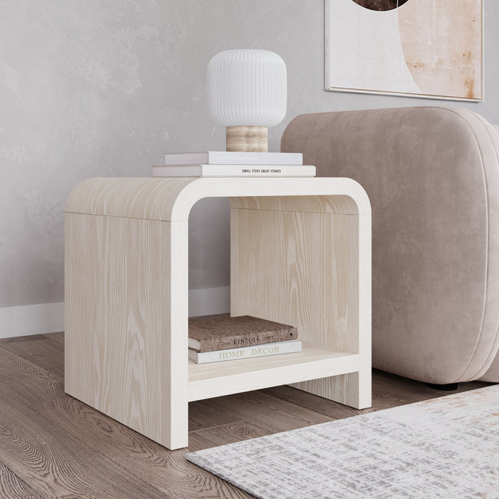 Modus Furniture Drake Ash Wood Side Table in Sugar 655450455469 NKNF22 Main Image