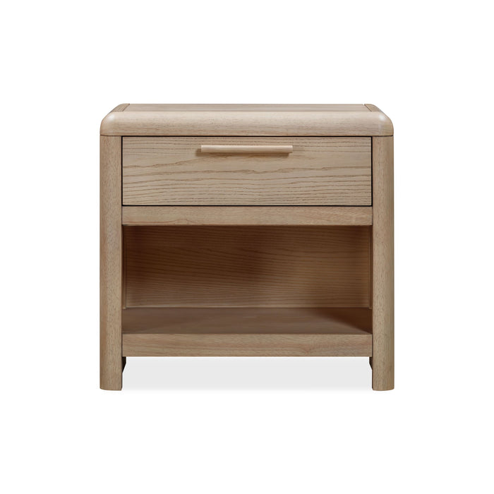 Modus Furniture Furano One Drawer One Shelf Ash Wood Nightstand in Ginger 655450441073 QDTW81 Image 1