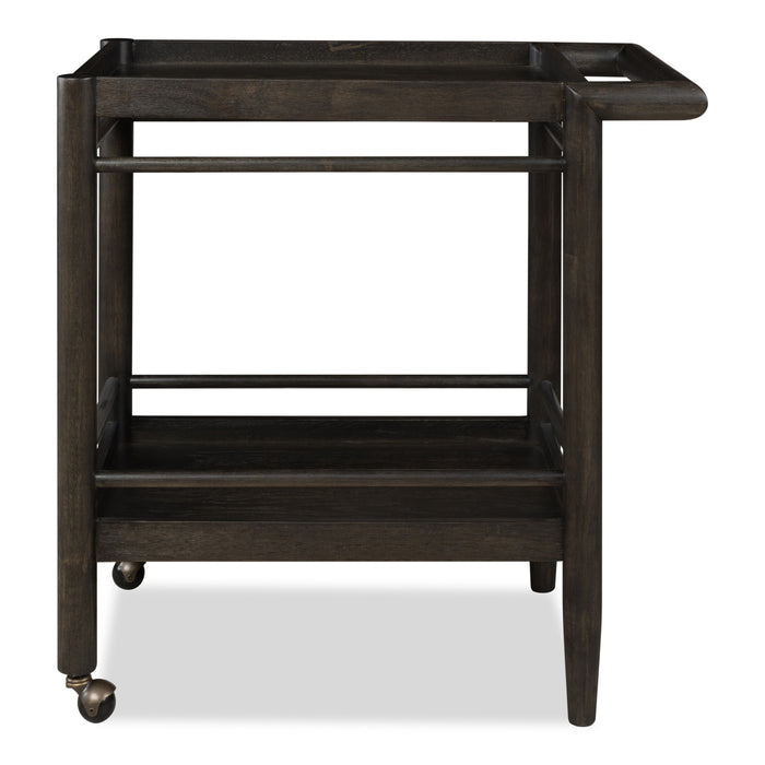 Modus Furniture Rockport Two Shelf Rolling Bar Cart in Yin 655450437274 QBTS80 Image 1