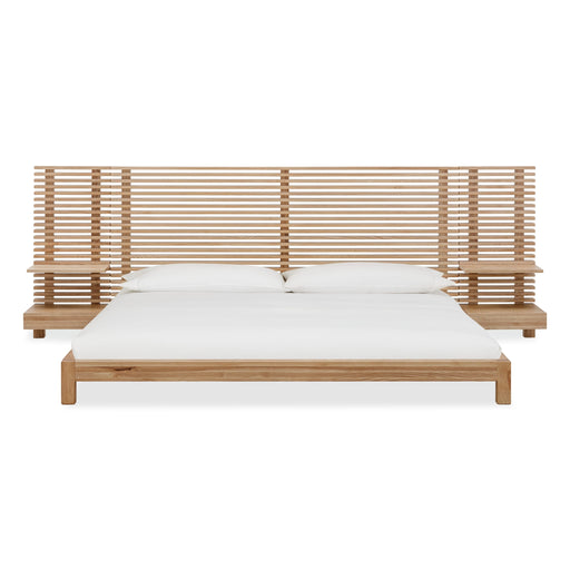 Modus Furniture Tanner Solid Ash Wall Bed with Integrated Nightstands in Flaxen  QPUDJ  Image 1