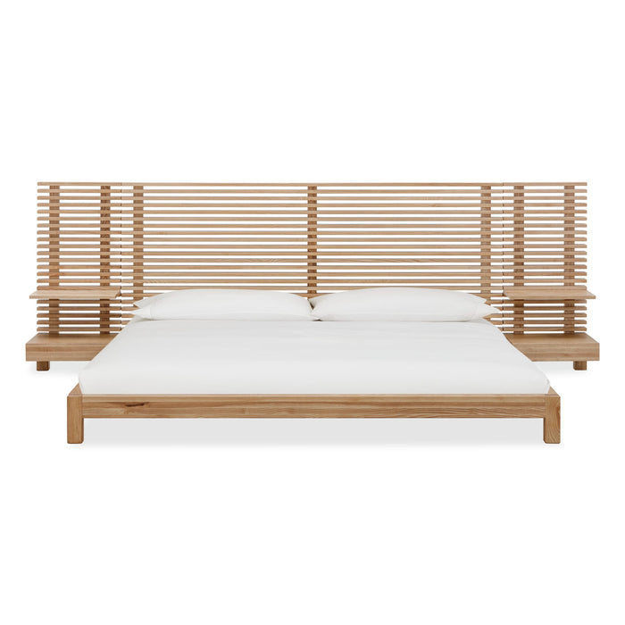 Modus Furniture Tanner Solid Ash Wall Bed with Integrated Nightstands in Flaxen  QPUDJ  Image 1