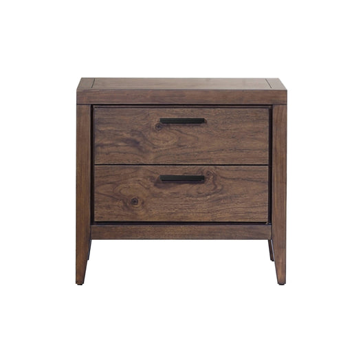 Modus Furniture Boracay Two Drawer USB Charging Nightstand in Wild Oats Brown 655450381270 LWY681 Image 1