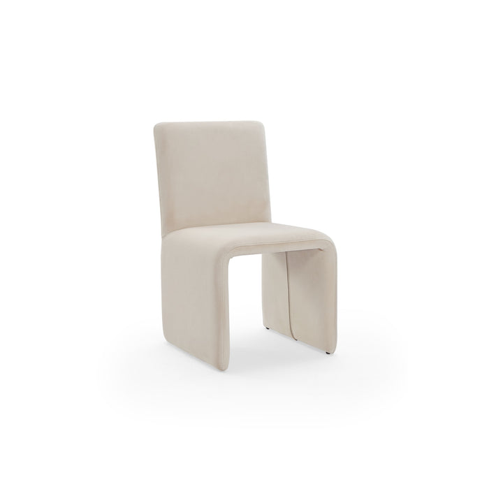 Modus Furniture Winston Fully Upholstered Side chair in Sand Velvet 655450410215 FMBF64A Main Image