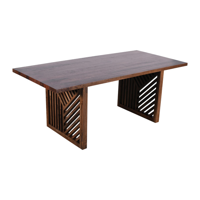 Modus Furniture Fevano Solid Wood Rectangular Dining Table in Smoked Brown 655450414619 PGRR60 Image 4