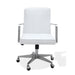 Modus Furniture One Metal Frame Home Office Chair in Brushed Stainless Steel and White Leather 655450404290 JVA417 Image 1