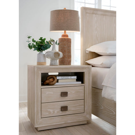 Modus Furniture Maxime Two Drawer USB-Charging Nightstand in Ash 655450395383 MSNF81B Main Image