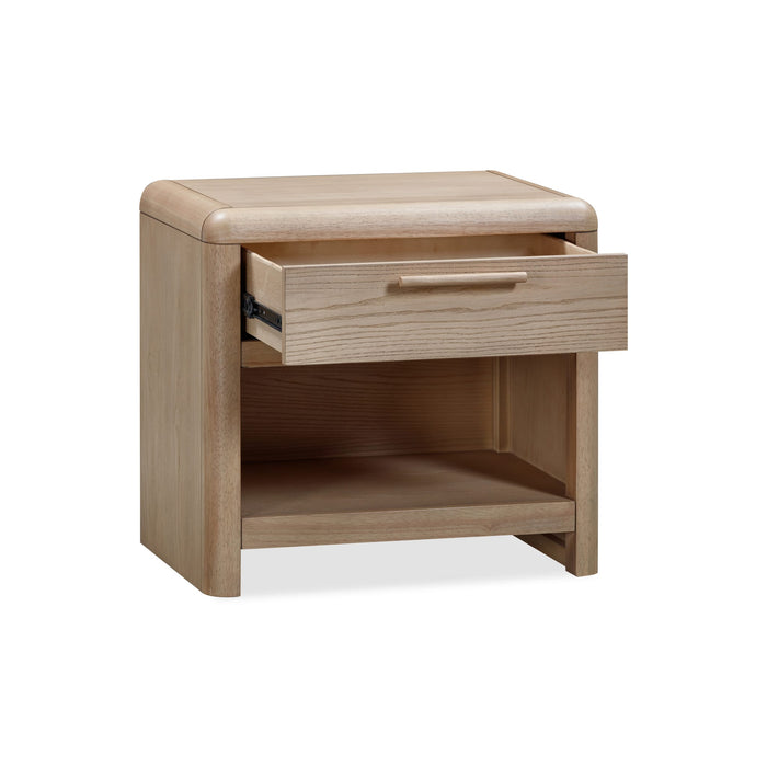 Modus Furniture Furano One Drawer One Shelf Ash Wood Nightstand in Ginger 655450441073 QDTW81 Image 3