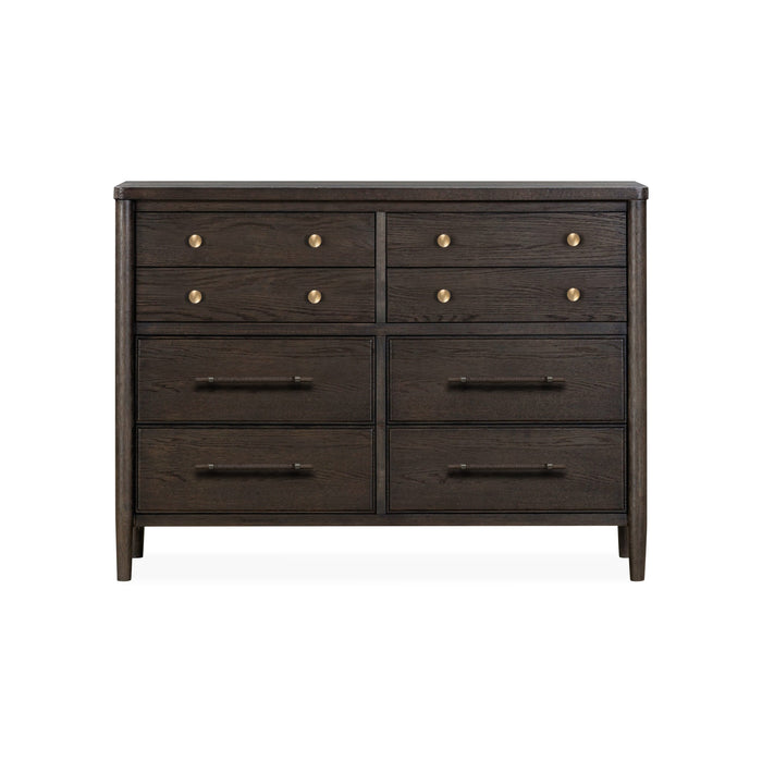 Modus Furniture Rockport Eight Drawer Oak Wood Dresser in Yin 655450437984 QBTS82T Image 8