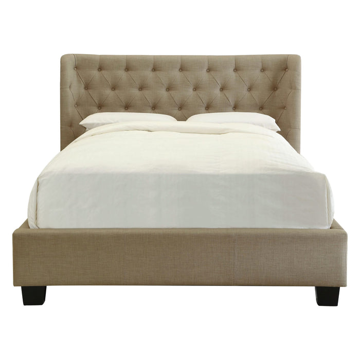 Modus Furniture Levi Tufted Platform Bed in Toast Linen  3ZL7L 46 Image 4