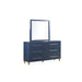 Modus Furniture Argento Beveled Glass Wall or Dresser Mirror in Navy Blue 655450368271 9DKB83 Image 4