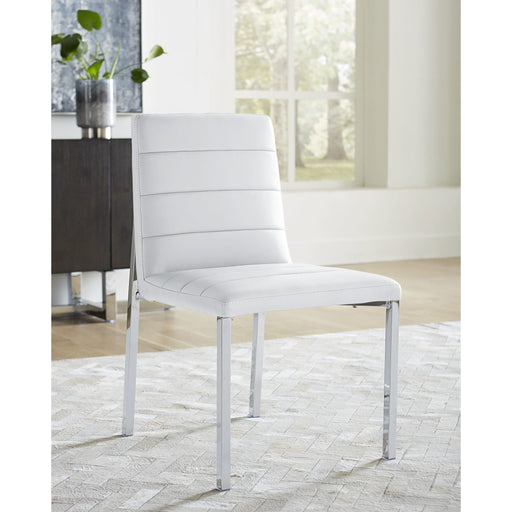 Modus Furniture Amalfi Metal Back Chair in White Leather 655450279959 1AA466M Main Image