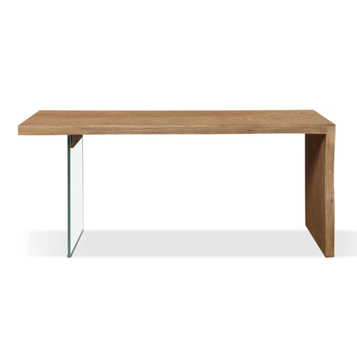 Modus Furniture One Modern Coastal Writing Desk  in White Oak and Glass 655450404603 JVLH11 Main Image