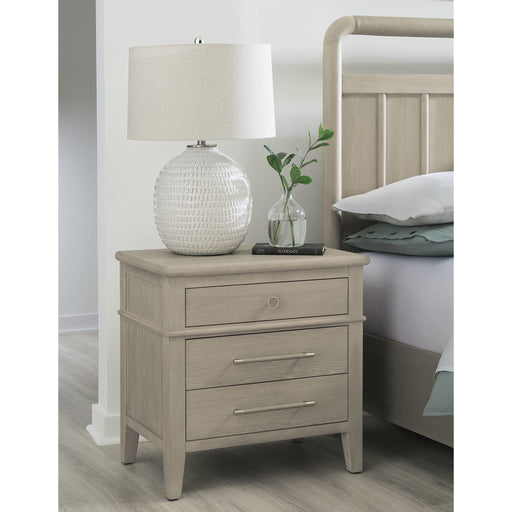 Modus Furniture Camden Three Drawer Oak Wood Nightstand in Chai 655450436628 QATK81B Main Image