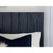 Modus Furniture Argento Wave-Patterned Bed in Navy Blue and Burnished Brass  9DKBH  Image 1