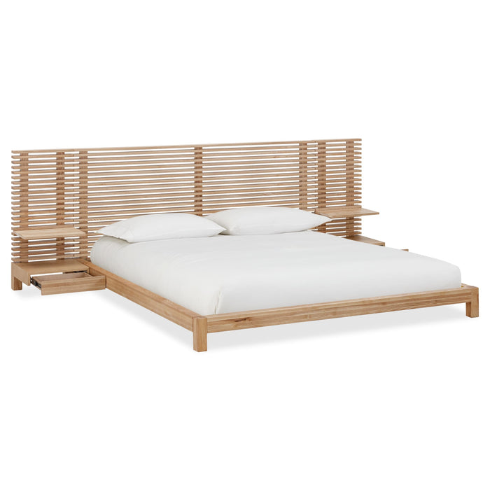 Modus Furniture Tanner Solid Ash Wall Bed with Integrated Nightstands in Flaxen  QPUDJ  Image 3