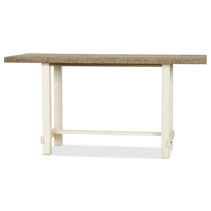 Modus Furniture Rutherford Rectangular Wooden Counter Table in Drift and Antique White 655450382390 LYMA66 Image 1