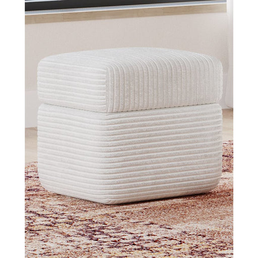 Modus Furniture Wisteria Upholstered Storage Ottoman in Frosty Corduroy 655450464638 RYVM88 Main Image