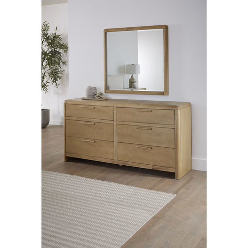 Modus Furniture Furano Six Drawer Ash Wood Dresser in Ginger 655450441097 QDTW82 Main Image