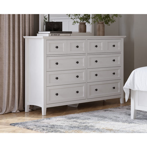 Modus Furniture Grace Eight Drawer Dresser in Snowfall White (2024) 655450431661 PNRA82A Main Image