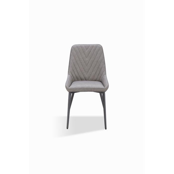 Modus Furniture Lucia Metal Leg Upholstered Dining Chair in Anchor Gray Synthetic Leather and Gunmetal 655450406287 LEPG64 Main Image