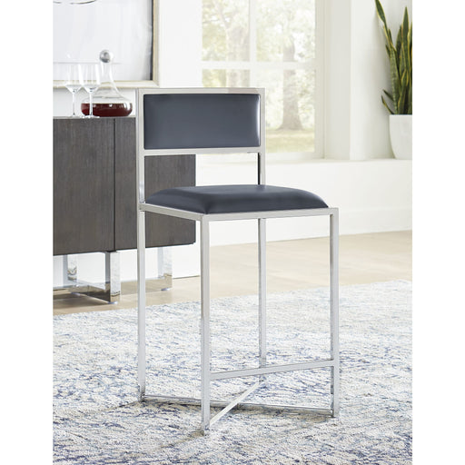 Modus Furniture Amalfi X-Base Counter Stool in Cobalt Leather 655450234088 1AE870X Main Image