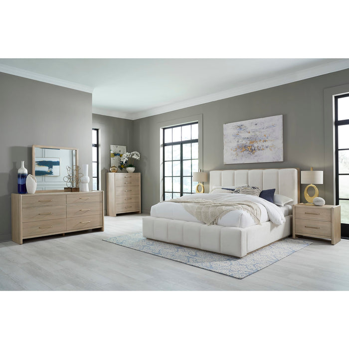 Modus Furniture Gardenia Wood Frame Upholstered Platform Bed in Cotton and Chai  SDTKH  Image 9