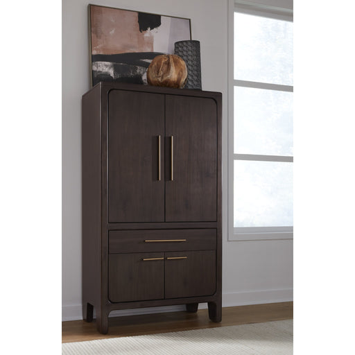 Modus Furniture Zamba Four Door One Drawer Acacia Bar Cabinet in Jaguar 655450480560 UKXT79 Main Image