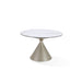 Modus Furniture Winston Stone Top Metal Base Round Dining Table in Oat Milk and Champagne 655450370113 FMKR60 Main Image