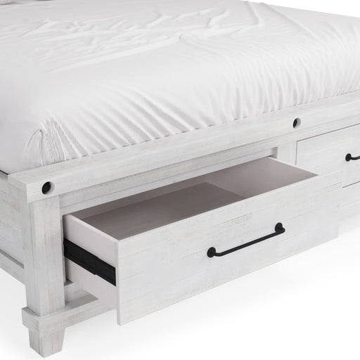 Modus Furniture Yosemite Solid Wood Footboard Storage Bed in Rustic White  7YKJD  Image 1