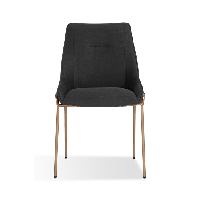 Modus Furniture Cyrus Upholstered Dining Chair in Coal Fabric and Brushed Bronze Metal 655450422898 PUSJ63ASH Image 4