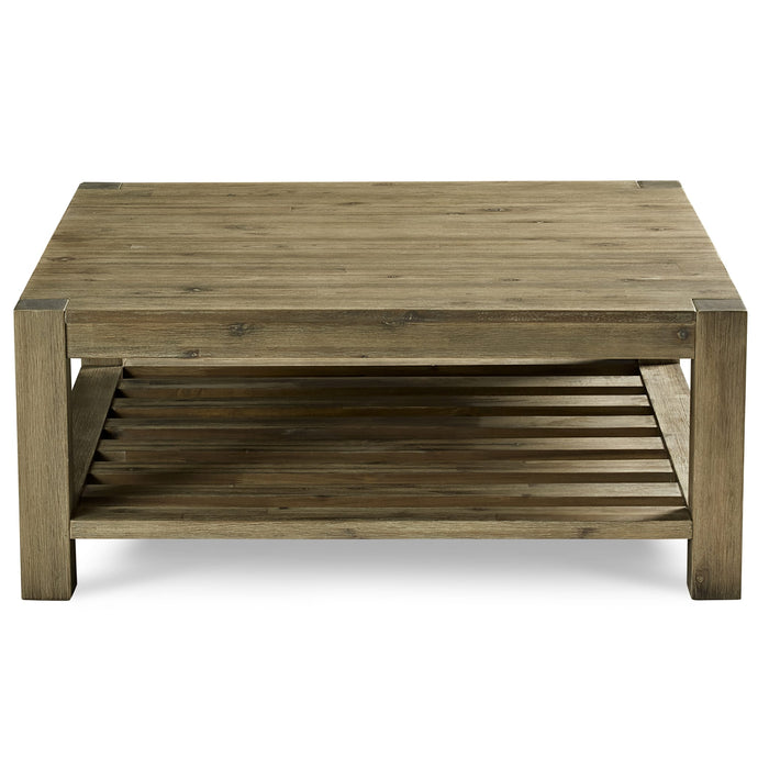 Modus Furniture Canyon Solid Wood Square Coffee Table in Washed Grey 655450170973 3E8721S Image 2